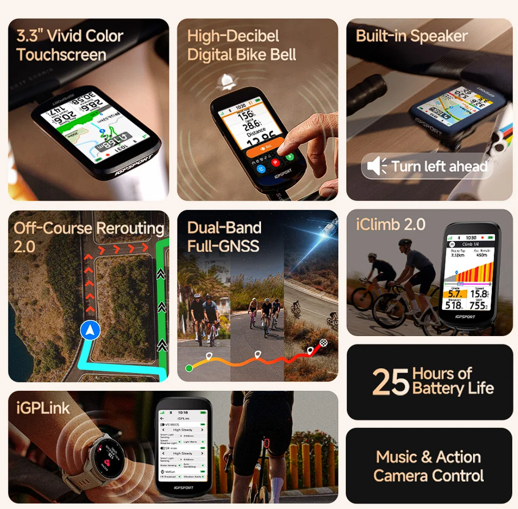 iGPSPORT BSC500 GPS Fietscomputer – 3.3" Touchscreen