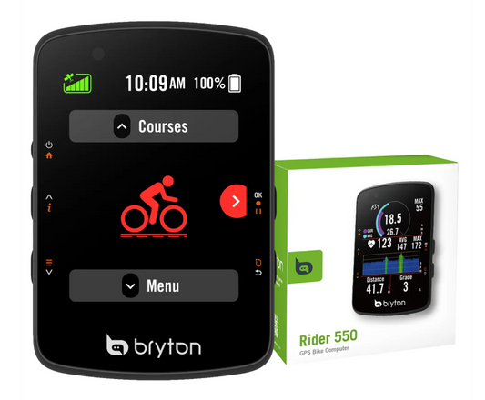 Bryton Rider 550 E GPS fietscomputer met verpakking
