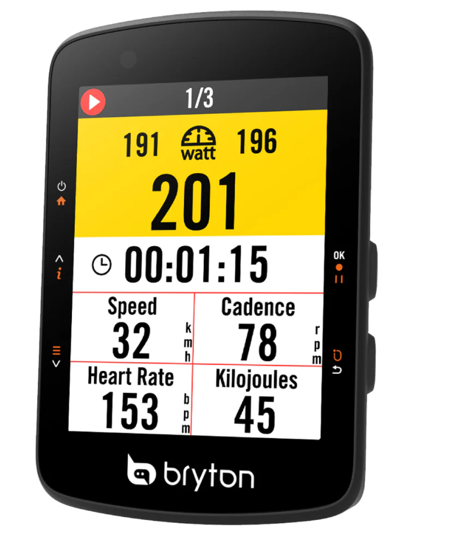Bryton Rider 550 Voorkant met hoofdscherm