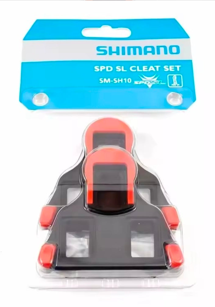 Originele Shimano SM-SH10 SPD-SL schoenplaatjes rood 0 graden