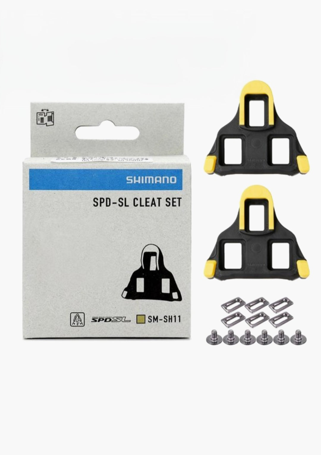 Shimano SM-SH11 SPD-SL schoenplaatjes met 6 graden speling inclusief montage set