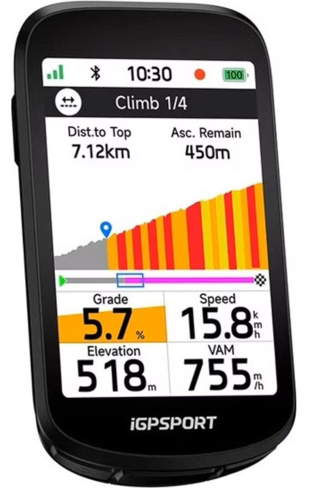 iGPSPORT BSC500 GPS fietscomputer met iClimb